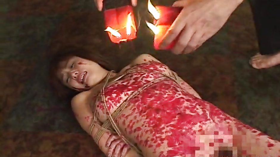 Asian Slut Gets Candle Wax All Over Her Body From Asians Bondage
