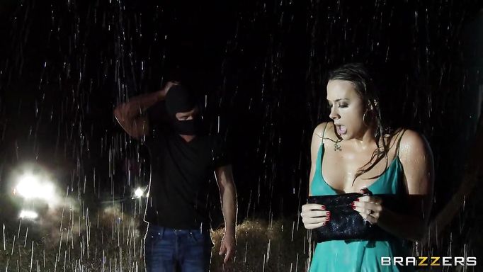 Milf Wife Gets Her Clothes Ripped Under The Rain