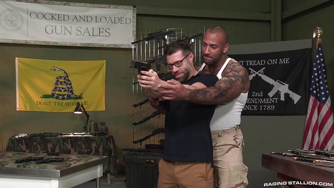 Tristan And Daymin Turn Their Gun-training Into Some Raging Sex  Gun Show