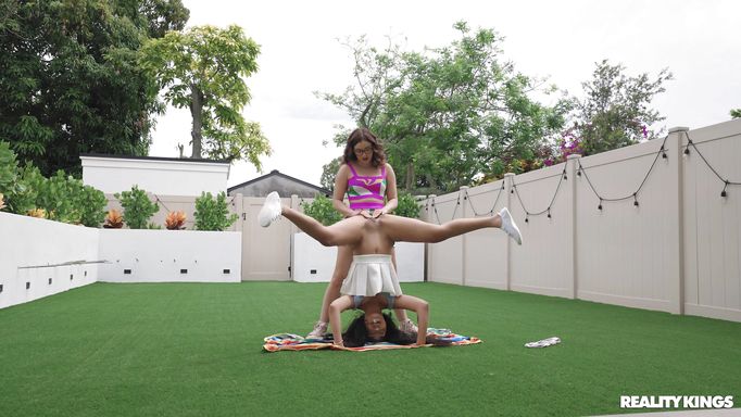 Backyard Yoga Turns Into Lesbian Sex Session