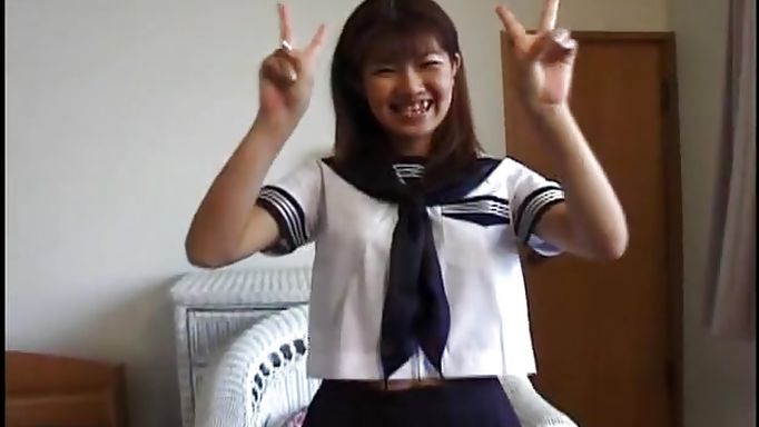 Japanese Schoolgirl Spreads Her Legs