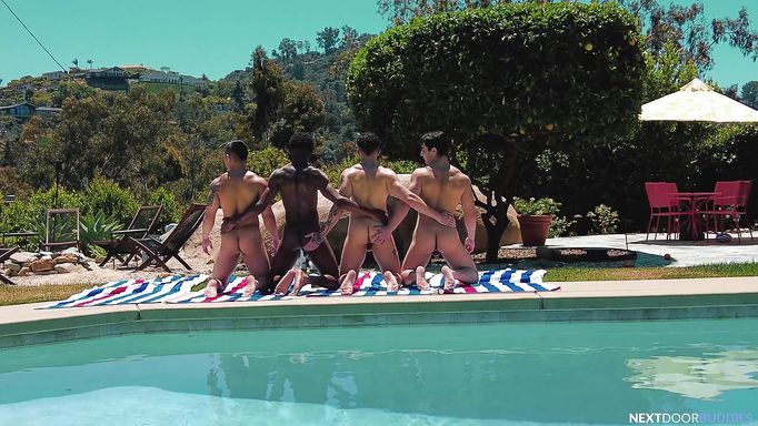 Swimming Fun With Some Friends Turns Hot