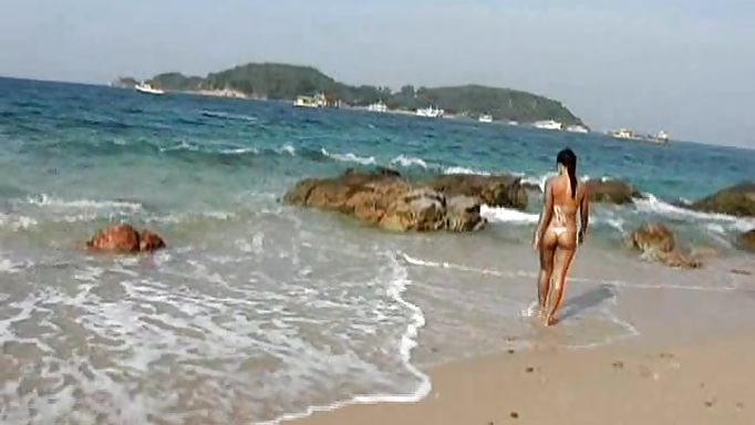 Thai Girl Joon Mali Teasing On The Shore
