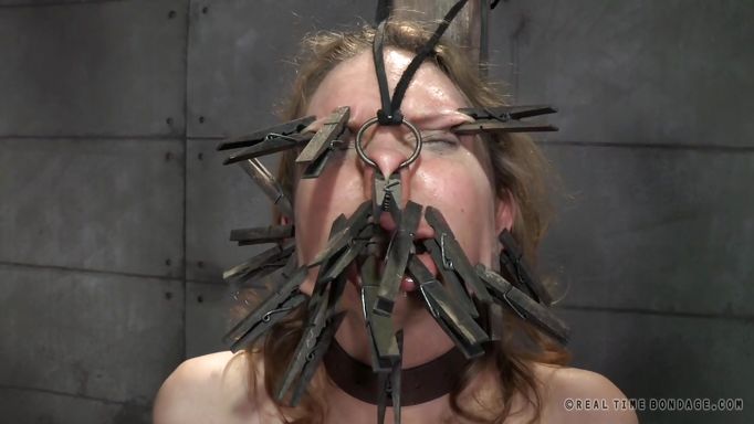 Clothespins All Over Her Face