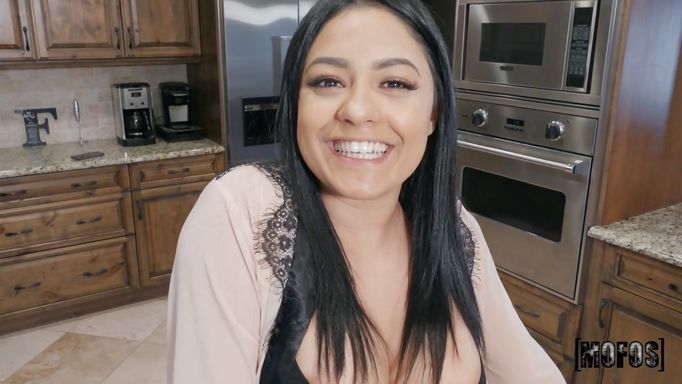 Busty Latina Sucks My Dick Right In The Kitchen