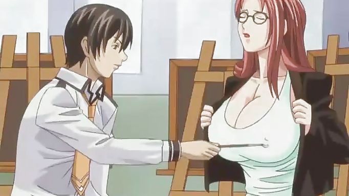 Teacher With Gigantic Tits Pleases Her Student's Cock